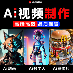ai代出图视频制作生成动画mv宣传片影视动漫头像绘画创意视频定制