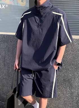 P45 网络图 KT08冰丝运动套装原版高质量黑藏青浅灰M-3XL