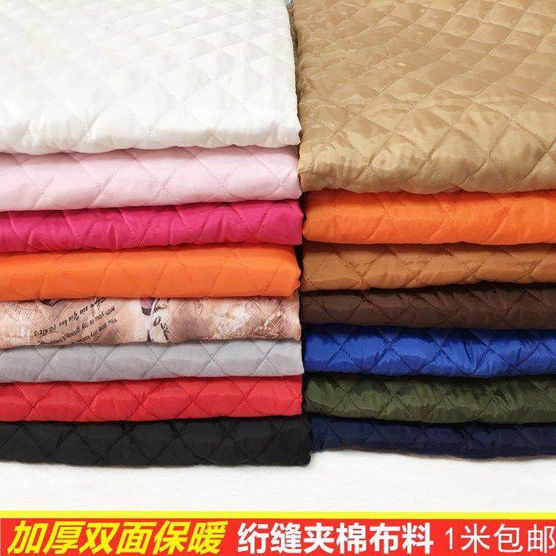 双面黑色红色绗棉毛呢子夹棉布料面料服装里布内衬行棉复合布料