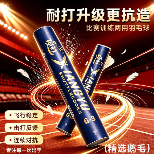 项羽羽毛球鹅毛专业耐打76速77#