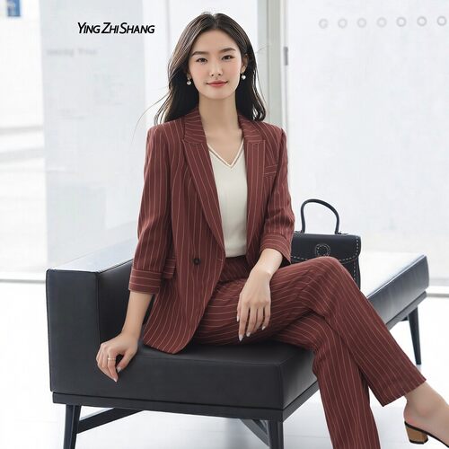赢智尚条纹西装外套女春高级感