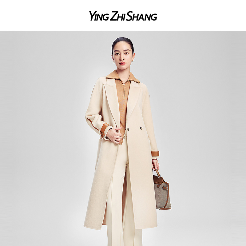 赢智尚冬季新款双面呢长款大衣