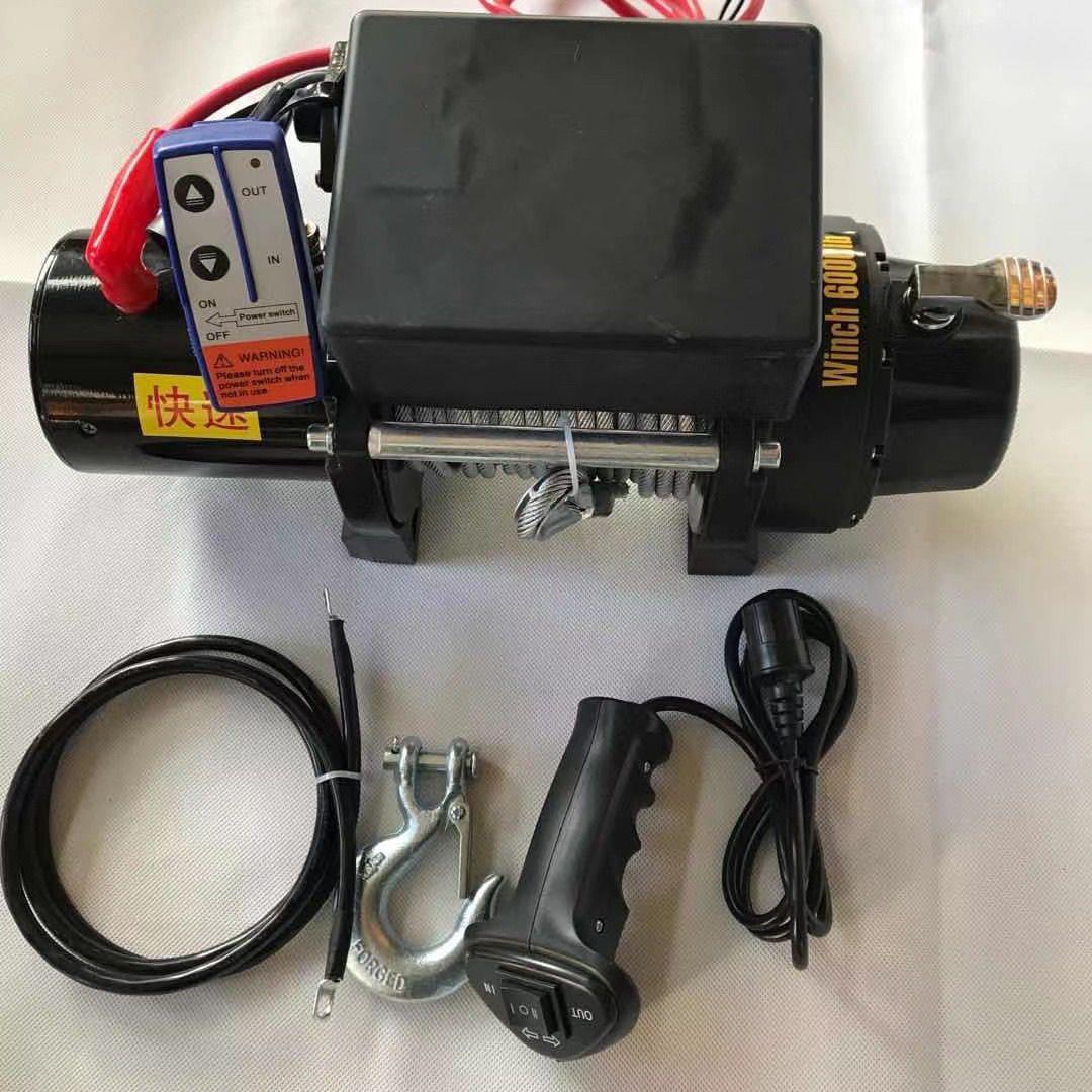 电动绞盘12v车载电葫芦越野汽车24v自救家用小型钢丝绳吊机卷扬机