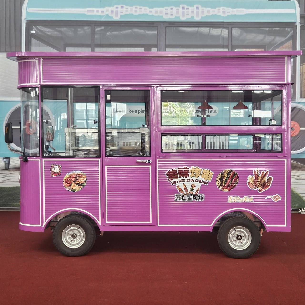 四轮电动摆摊车早餐饮品移动售货车多功能多色流动店车商用创业车