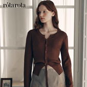 张元 英同款 rolarola25秋长袖 针织开衫 百搭简约毛衣外套女