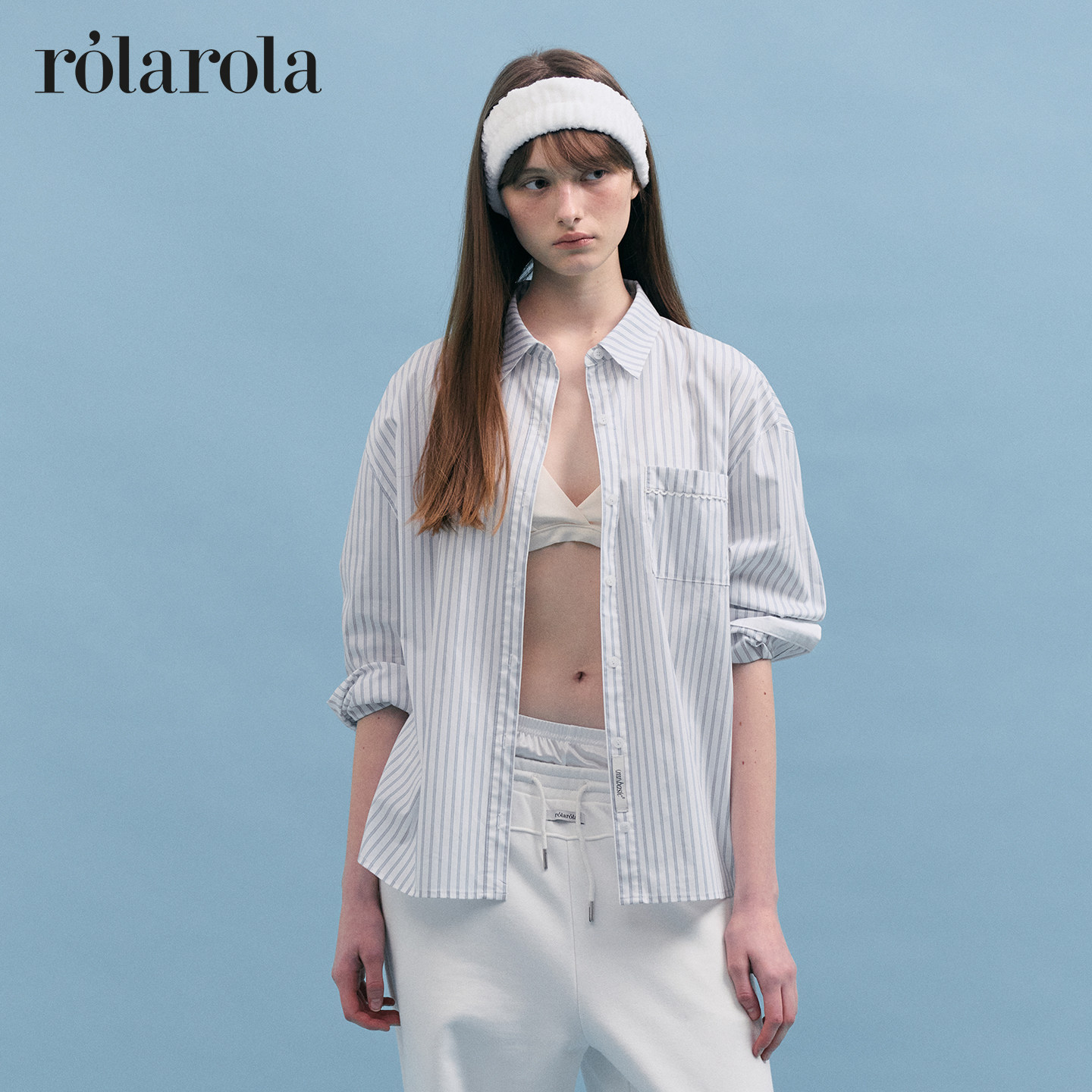 ROLAROLA新品经典条纹廓形衬衫女26年长袖宽松设计感棉质上衣