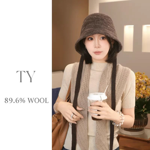 羊毛渔夫帽冷帽女帽子2025新款 高级感超好看洋气月子毛线秋冬针织