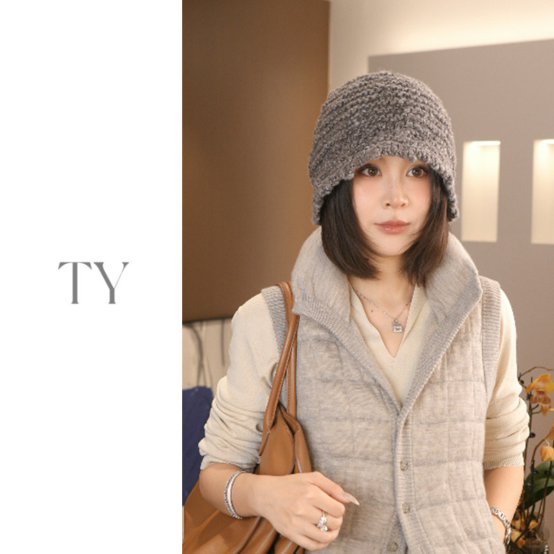 堆堆帽毛线针织2025新款冬月子女纯色帽子时尚百搭褶皱好看漂亮的,服饰配件/皮带/帽子/围巾,帽子,淘宝优惠券,粉丝福利购,淘宝优惠卷