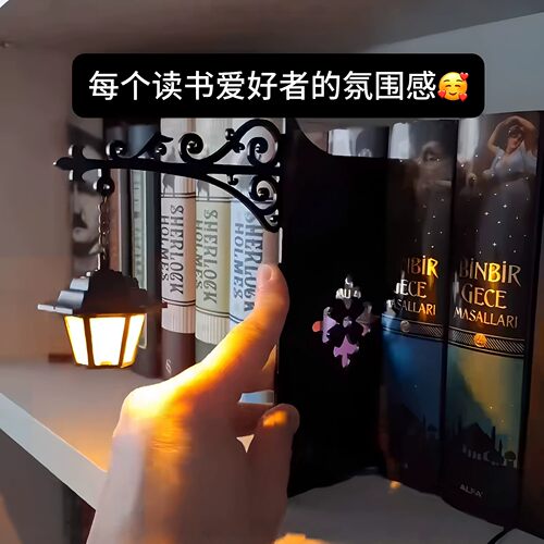 复古书夹书架氛围灯读书人的梦想