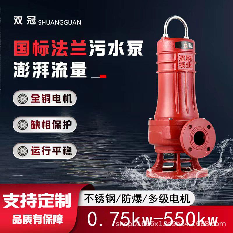 定制WQ污水泵立式大流量无堵塞潜水排污泵高扬程工程排污水提升泵