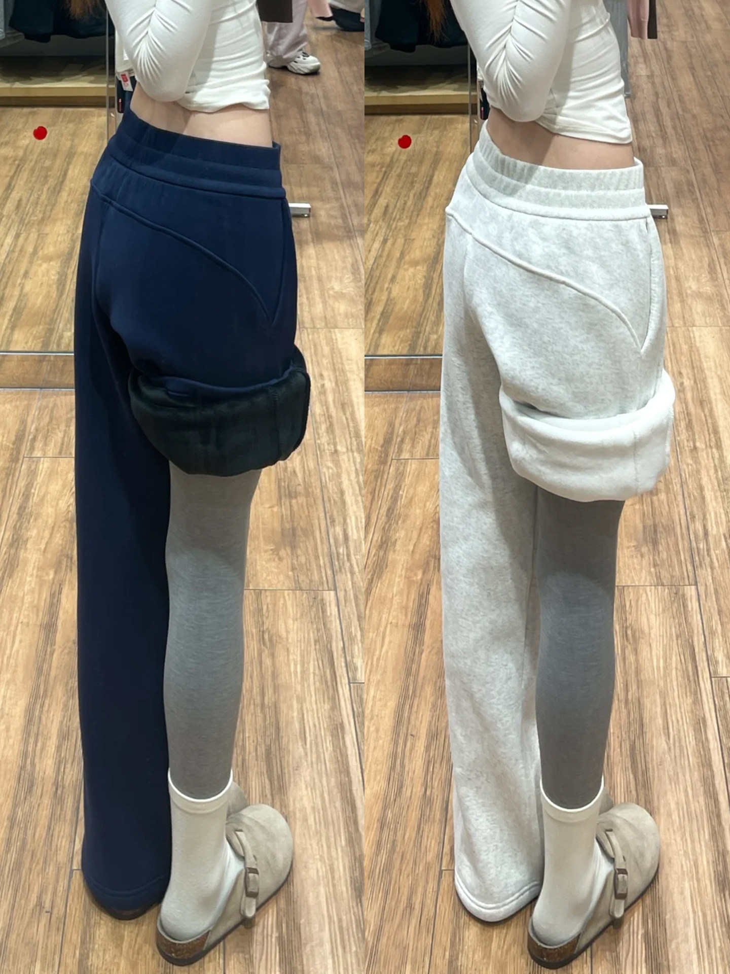 加绒窄版运动裤女秋冬2025新款高腰休闲小个子直筒卫裤香蕉阔腿裤