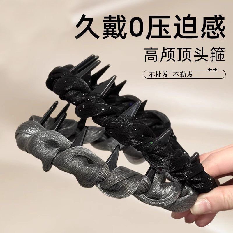 小香风高级手工绕珠波浪防滑带齿