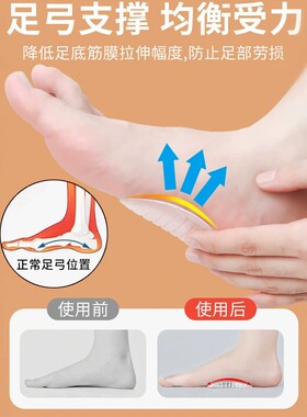 硅胶足弓支撑鞋垫女士不累脚