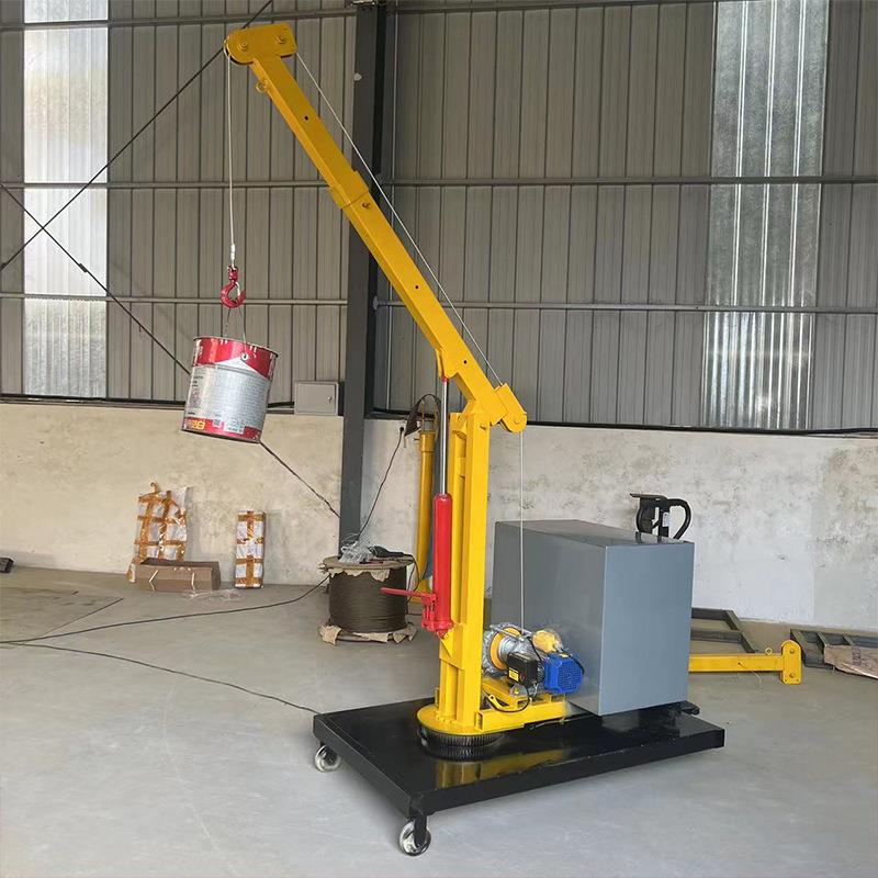 移动式手动液压一吨小吊机车间移动手动单臂起重设备电动起重机