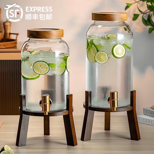 格洛因耐高温玻璃凉水壶带龙头