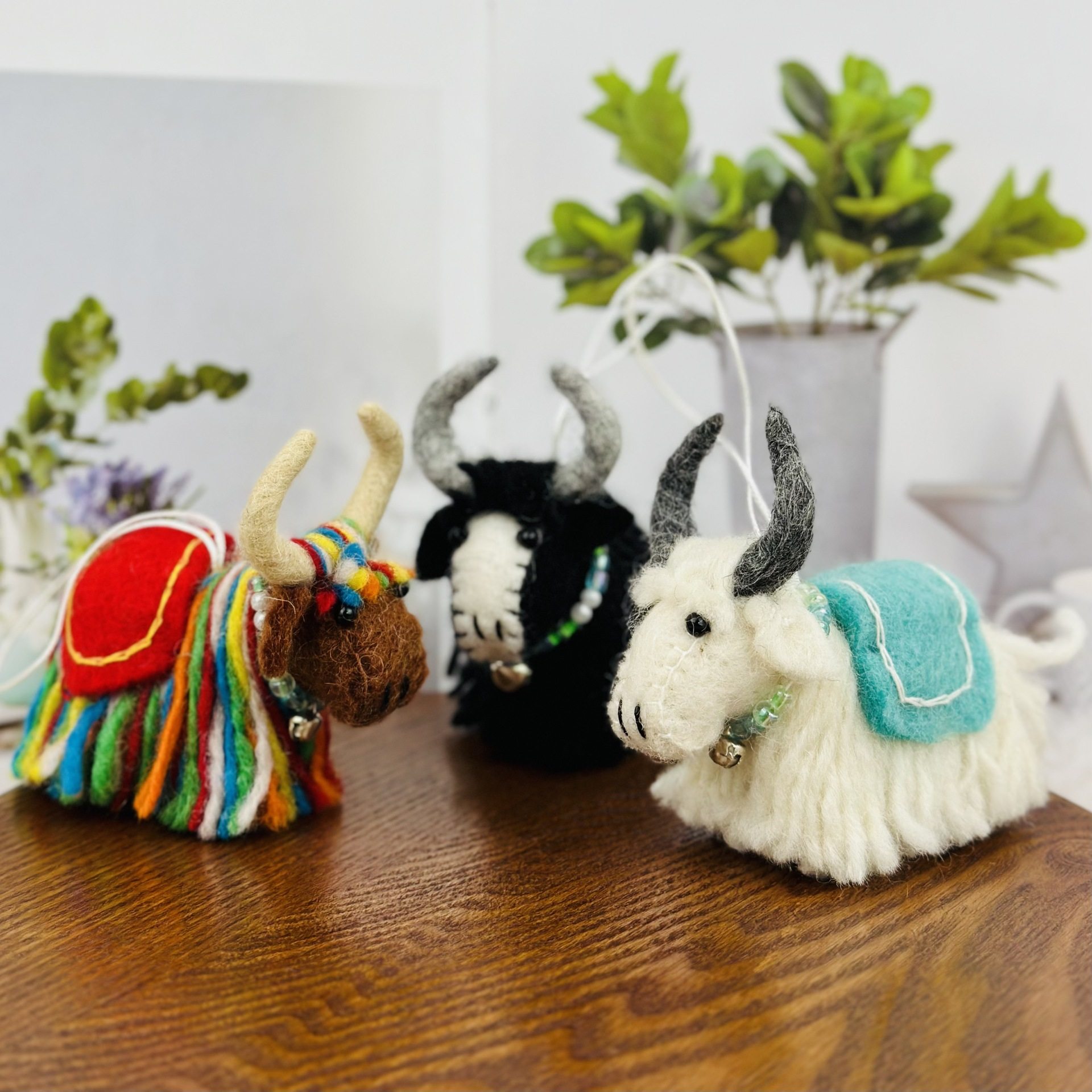 手工羊毛毡立体牦牛玩偶可爱呆萌摆件挂件包挂个性服装配饰 ins风