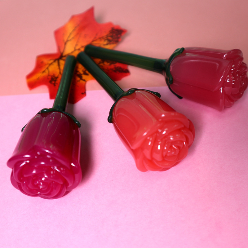 玫瑰花瓣液体唇釉雾面哑光持久不沾杯不掉色染唇液液体口红