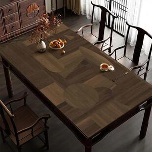 胡桃木纹餐桌垫防水防油免洗桌布高级感实木原木色彷木纹茶几桌垫