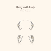 Rainy 十字褶耳环 C型耳钉 and Cloudy缎面梦境｜十字褶C型耳扣