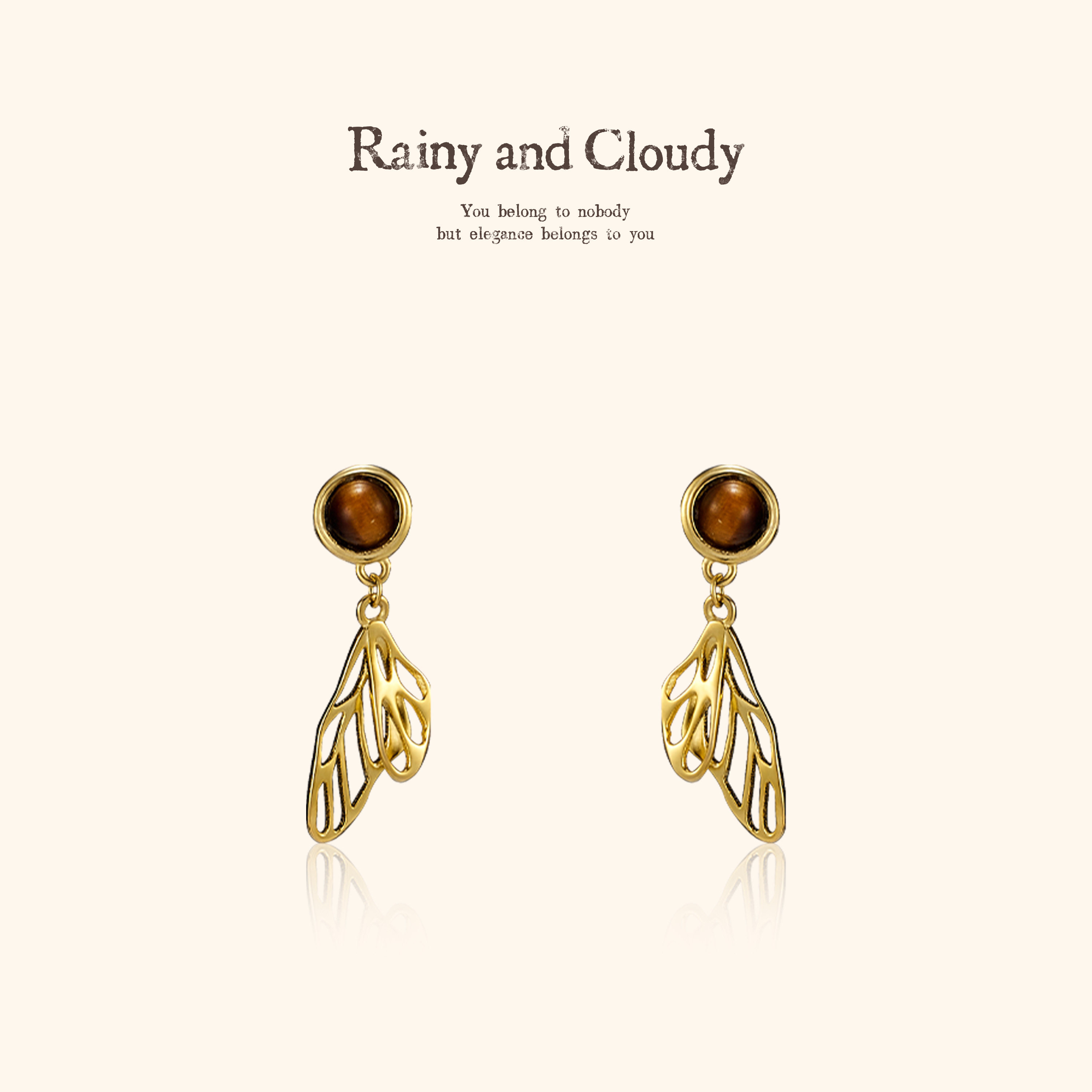 Rainy and Cloudy蝴蝶咏叹调｜贝母 虎眼耳钉 蝴蝶坠翅耳钉,饰品/流行首饰/时尚饰品新,银饰耳饰,淘宝优惠券,粉丝福利购,淘宝优惠卷