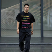 高街男女宽松半袖 PTOFF2025美式 潮牌休闲重磅黑白纯棉夏季 T恤上衣