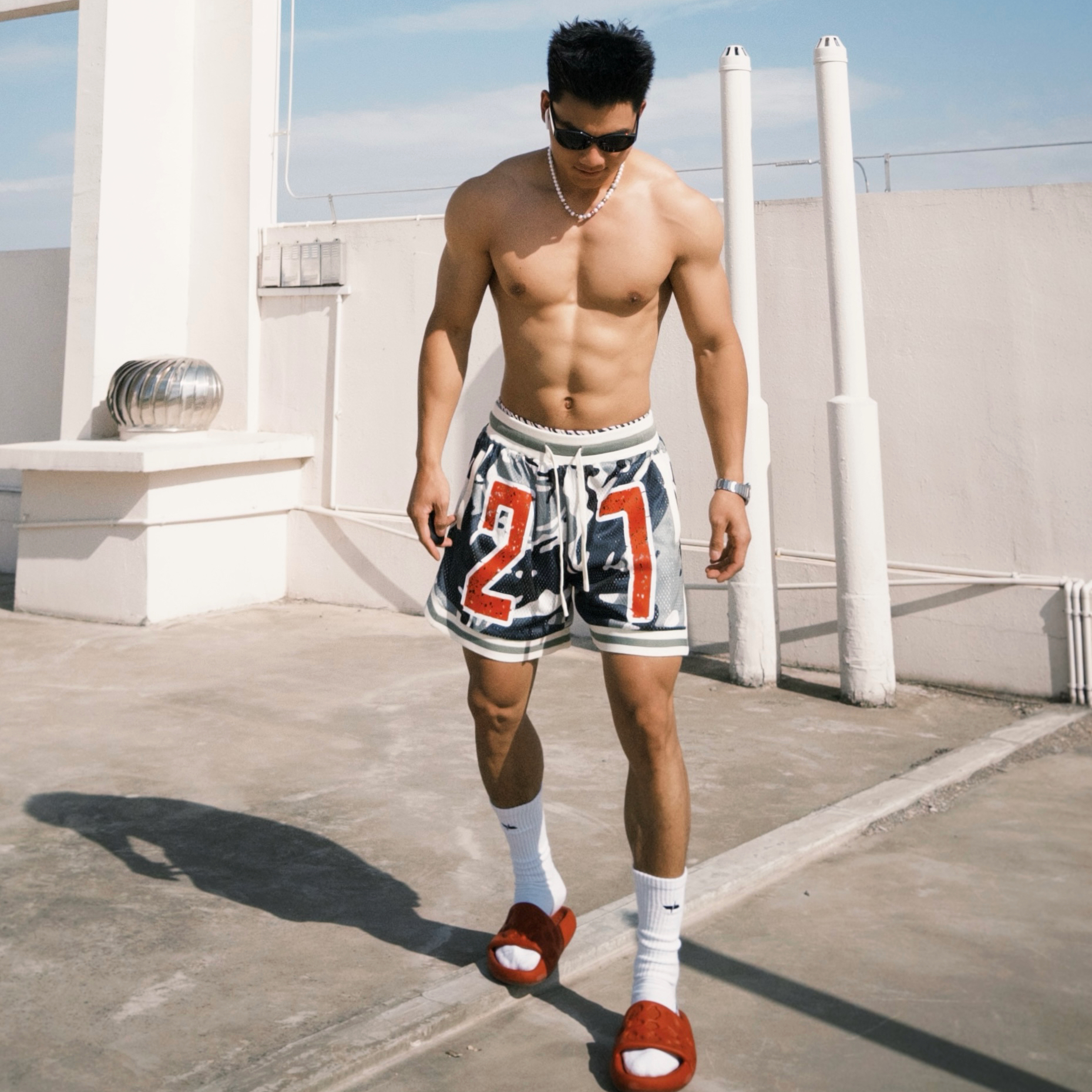 PTOFF复古美式运动短裤