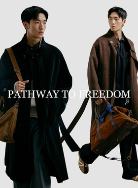 PTOFF【100%绵羊毛】大衣男装双面呢羊毛呢子中长款冬季休闲外套