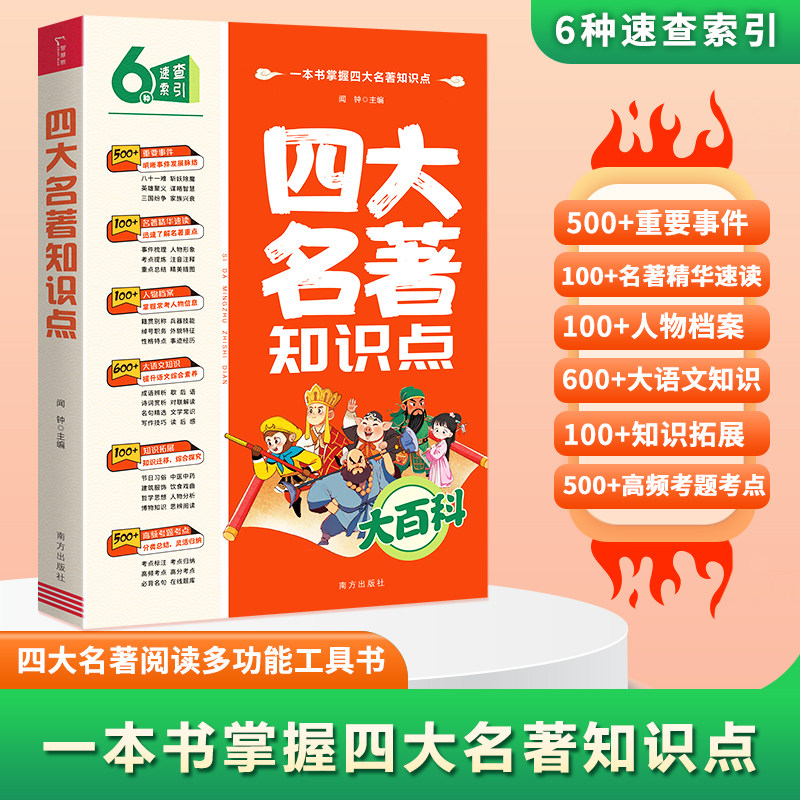 【全1册】 四大名著知识点大百科 赠超大挂图 考前冲刺必备