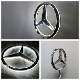 不锈钢三维汽贸车标志奔驰宝马奥迪发光吸塑镀铬招牌logo金属定制