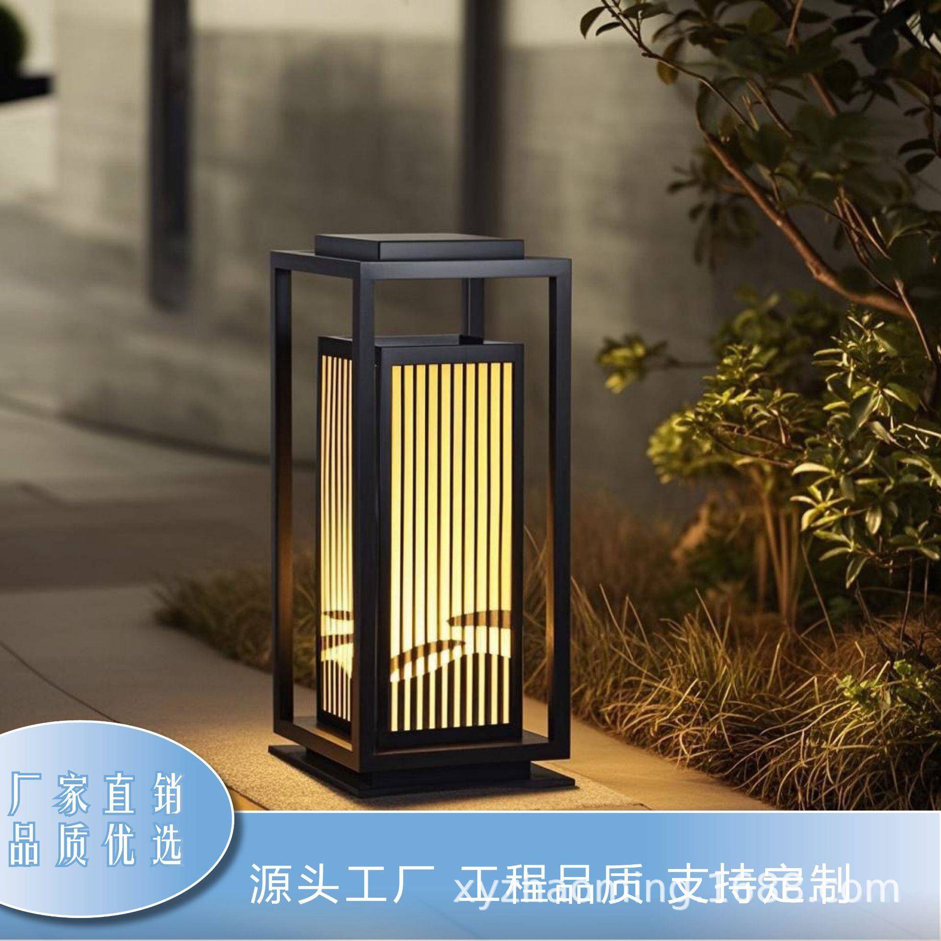 户外仿云石LED新中式草坪柱头灯别墅公园庭院墙柱装饰景观灯