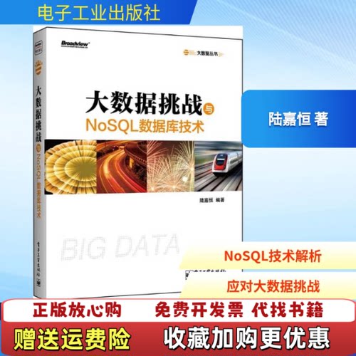 【正版图书】大数据挑战与NoSQL数据库技术陆嘉恒著电子工业出版社陆嘉恒著电子工业出版社9787121196607