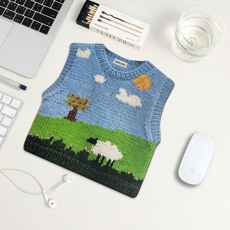 可爱毛衣印花鼠标垫高颜值