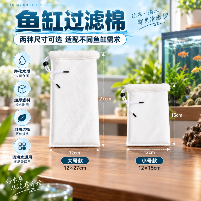 鱼缸防溢流加厚高密度生化过滤棉