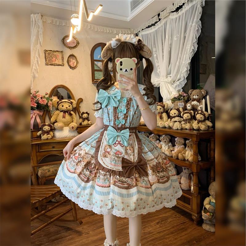 【薄巧小熊】梦屿甜霜Lolita原创正品薄巧色可爱jsk洛丽塔公主裙