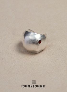 FOUNDRY BOUNDARY石榴皮戒指银色