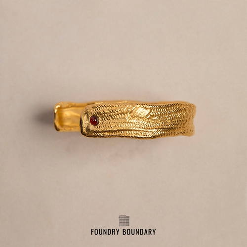 FOUNDRYBOUNDARY布纹手镯窄金色