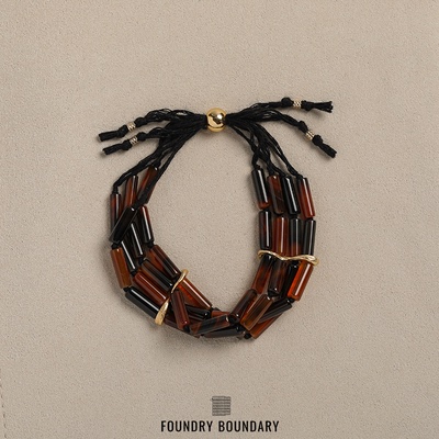 FOUNDRY BOUNDARY玛瑙果瓤手链棉绳编织