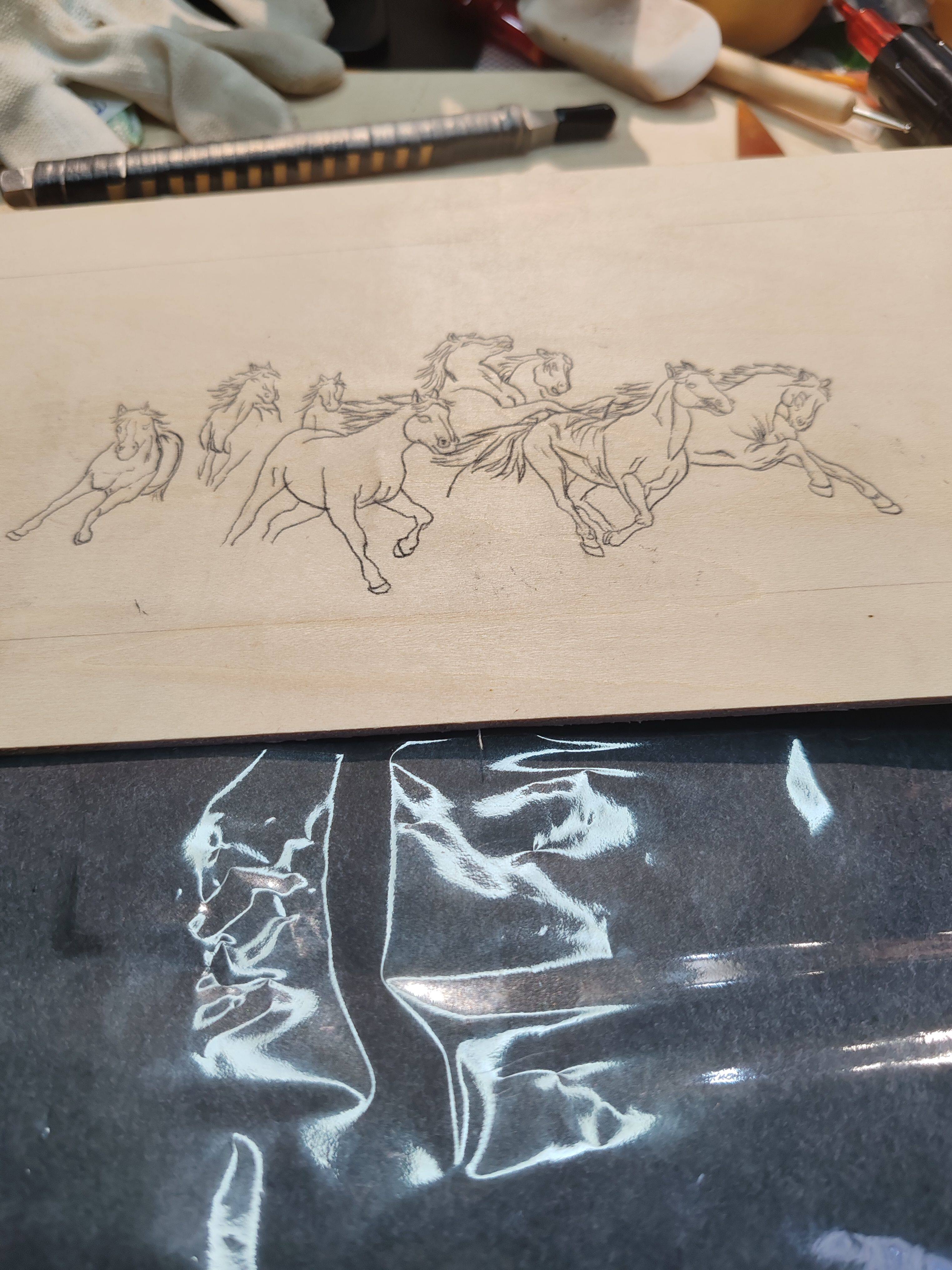 黑色复写纸，用于木板烙画描画用，A4大小100张