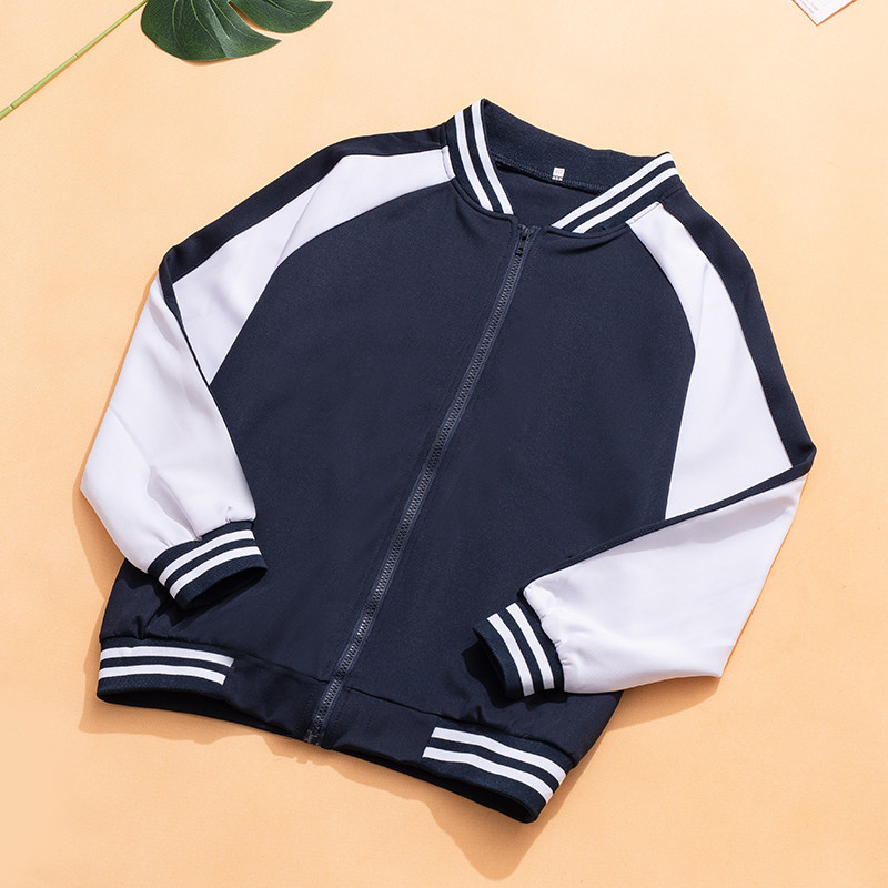 春秋季藏青色校服外套男女统一运动服套装中小学生校服上衣班服