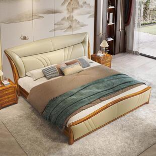 广东佛山乌金木床新中式全实木床主卧现代高端家用双人大床婚床