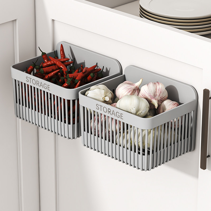 厨房葱姜蒜壁挂篮免打孔壁挂式墙上挂篮生姜大蒜收纳盒浴室置物架,收纳整理,挂篮,淘宝优惠券,粉丝福利购,淘宝优惠卷