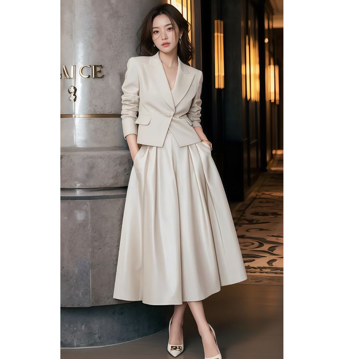 开春搭配一整套今年流行漂亮套装裙2025新款时尚名媛西装外套半裙