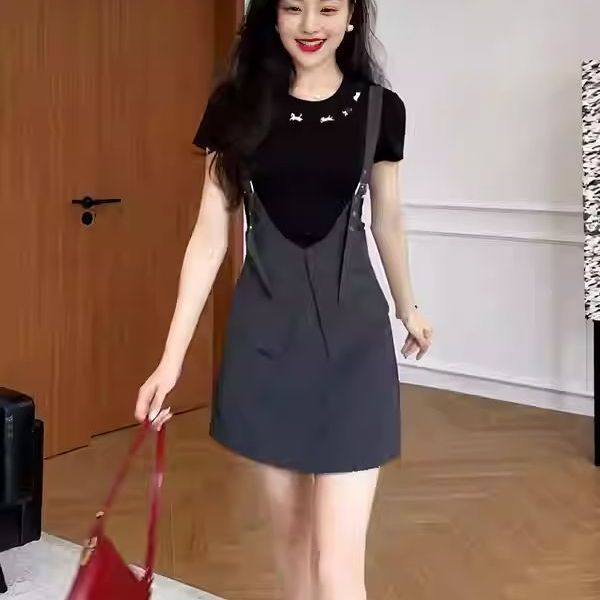 大码女装胖mm韩版圆领假两件背带拼接连衣裙2026夏季气质显瘦裙子,女装/女士精品,连体衣/裤,淘宝优惠券,粉丝福利购,淘宝优惠卷