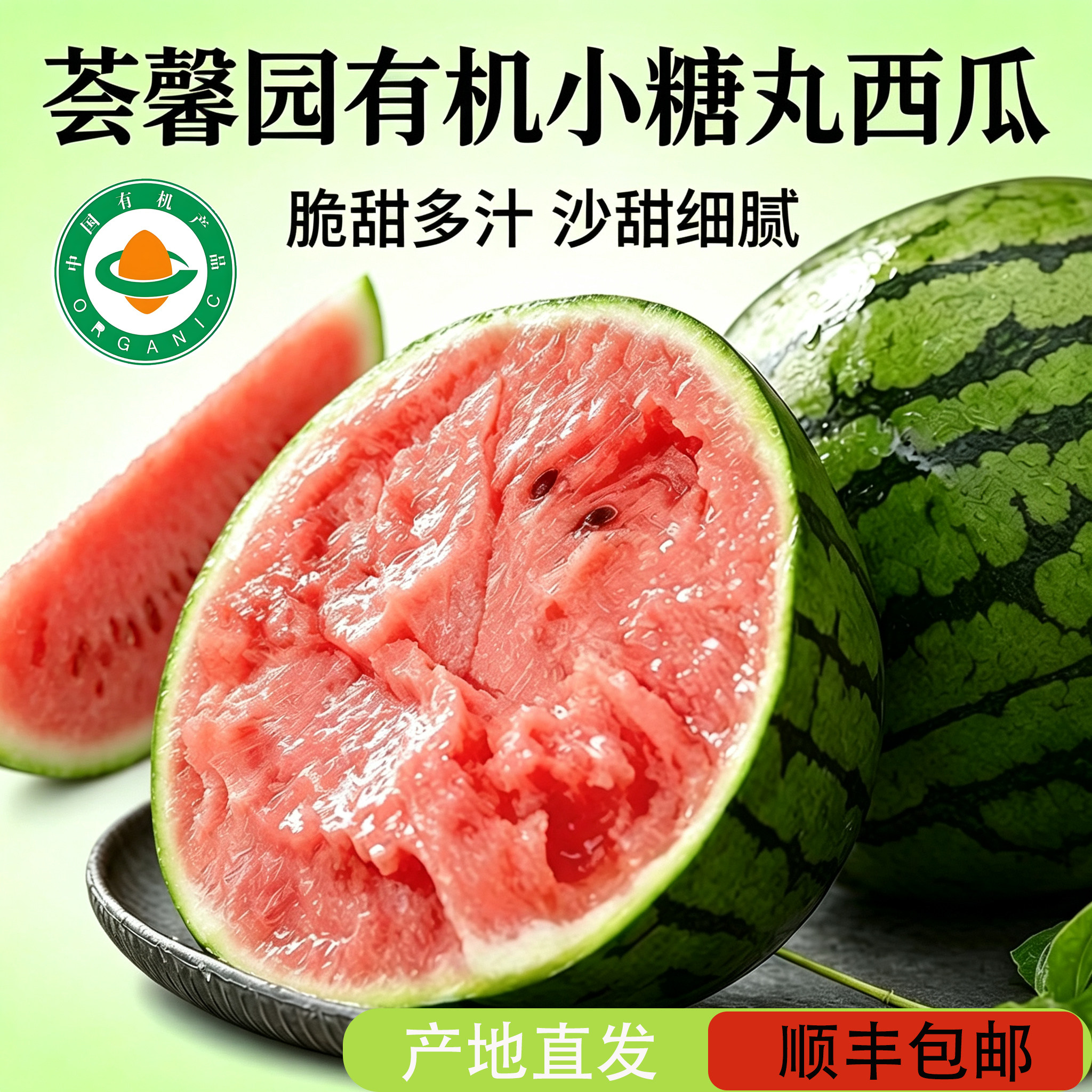 沂蒙荟馨园有机小糖丸小西瓜手剥小西瓜水果新鲜手撕红沙瓤