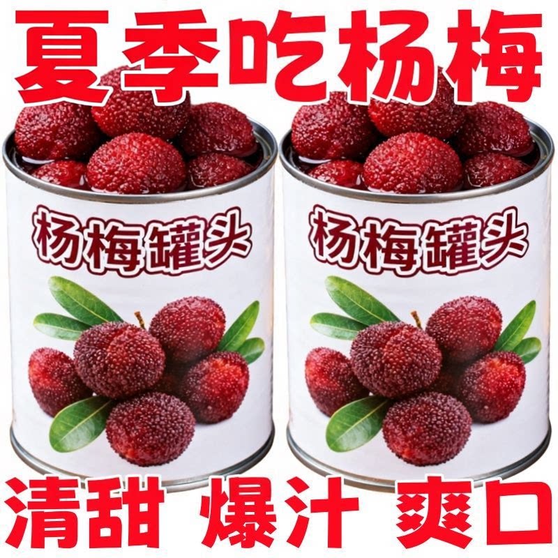 新鲜杨梅罐头整箱糖水杨梅砀山应季新鲜水果罐头多口味零食甜品