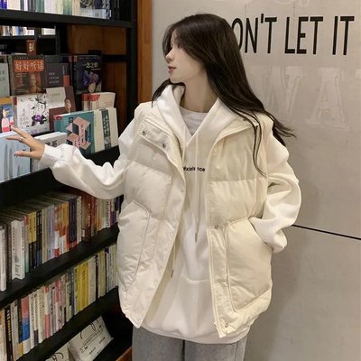羽绒棉服背心马甲女大码冬