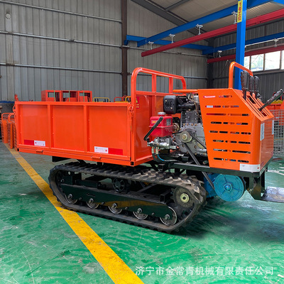 履带运输搬运车山地果园爬山虎运输车 2吨手扶式爬坡王工程自卸车