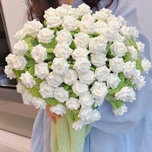 【非成品】尖角玫瑰diy编织渐变玫瑰花束毯子玫瑰花毯玫瑰花毯子