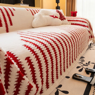 冬季高级感毛绒沙发巾盖布2025新款一整张全盖毯防滑坐垫沙发套罩