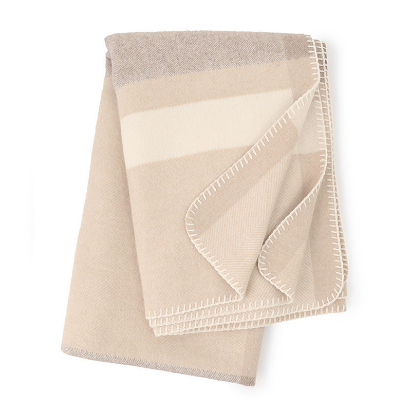 羊毛提花斜纹露营毯休闲居家毯户外旅行毯空调毯沙发盖毯